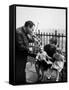 Violinist Isaac Stern and Entertaining Woman and Children-Alfred Eisenstaedt-Framed Stretched Canvas