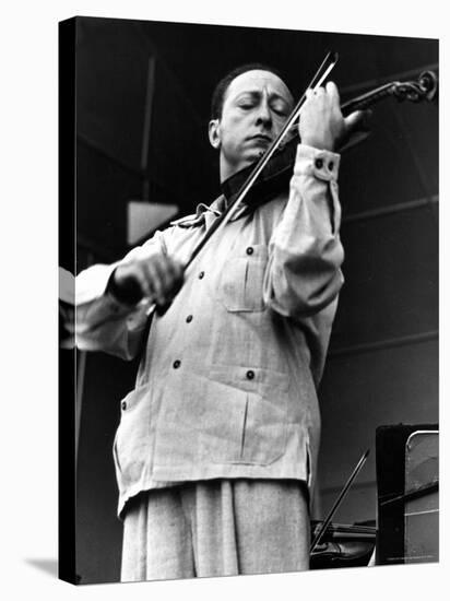 Violinist Jasha Heifitz Rehearsing for the Berkshire Music Festival-Carl Mydans-Stretched Canvas