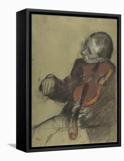 Violinist, Study for "The Dance Lesson", 1878-79-Edgar Degas-Framed Stretched Canvas