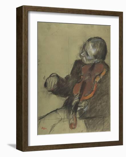 Violinist, Study for "The Dance Lesson", 1878-79-Edgar Degas-Framed Giclee Print