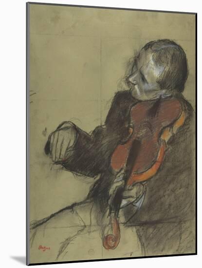 Violinist, Study for "The Dance Lesson", 1878-79-Edgar Degas-Mounted Giclee Print