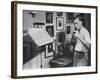 Violinist Yehudi Menuhin, 20, Tuning His Violin, Prepares to Practice the Schumann Violin Concerto-Horace Bristol-Framed Premium Photographic Print