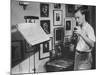 Violinist Yehudi Menuhin, 20, Tuning His Violin, Prepares to Practice the Schumann Violin Concerto-Horace Bristol-Mounted Premium Photographic Print