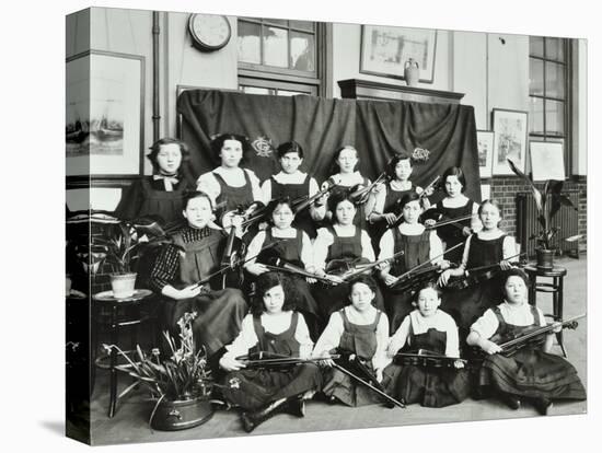 Violinists, Myrdle Street Girls School, Stepney, London, 1908-null-Stretched Canvas