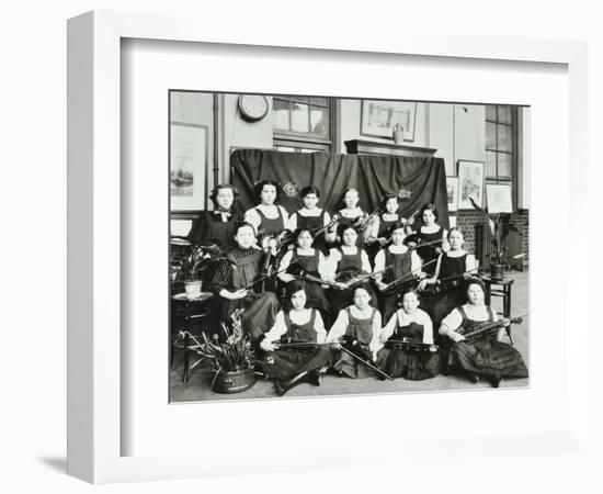 Violinists, Myrdle Street Girls School, Stepney, London, 1908-null-Framed Photographic Print