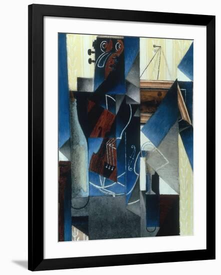 Violon et gravure accrochee (Violin and print), 1913-Juan Gris-Framed Giclee Print