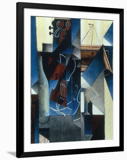 Violon et gravure accrochee (Violin and print), 1913-Juan Gris-Framed Giclee Print