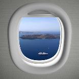 Airplanes Window Seat View with Sea Scape and Islands-viperagp-Photographic Print