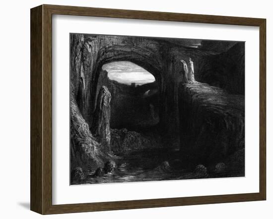 Virgil (70-19 BC) and Dante Entering Hell, Illustration from "The Divine Comedy"-Gustave Doré-Framed Giclee Print