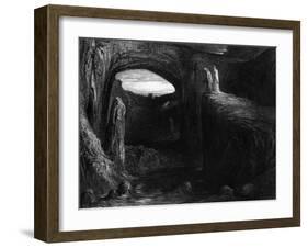 Virgil (70-19 BC) and Dante Entering Hell, Illustration from "The Divine Comedy"-Gustave Doré-Framed Giclee Print