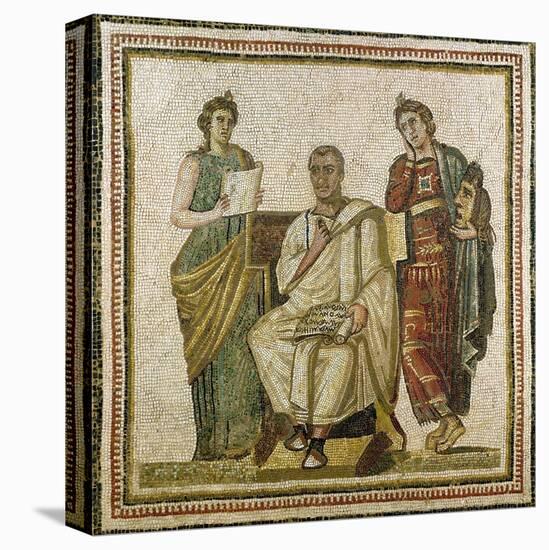Virgil (70-19 BC) and the Muses, from Sousse (Hadrumetum)-null-Stretched Canvas