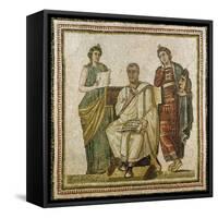 Virgil (70-19 BC) and the Muses, from Sousse (Hadrumetum)-null-Framed Stretched Canvas