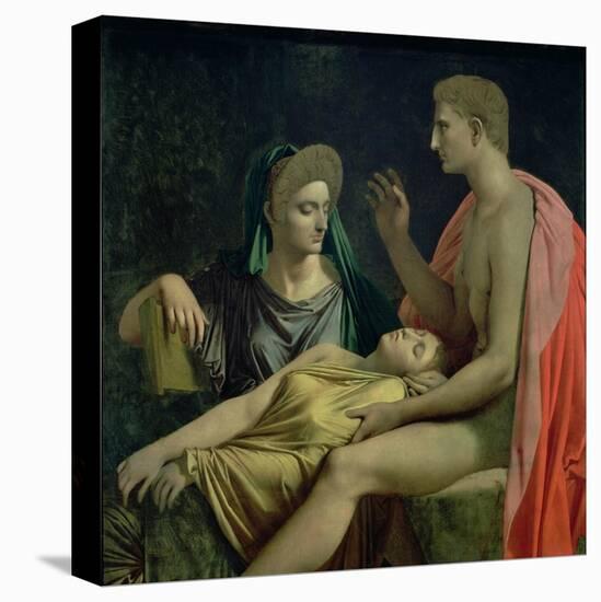 Virgil (70-19 BC) Reading the "Aeneid" to Livia, Octavia and Augustus, 1819-Jean-Auguste-Dominique Ingres-Stretched Canvas