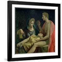 Virgil (70-19 BC) Reading the "Aeneid" to Livia, Octavia and Augustus, 1819-Jean-Auguste-Dominique Ingres-Framed Giclee Print