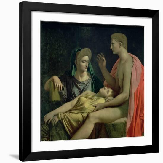 Virgil (70-19 BC) Reading the "Aeneid" to Livia, Octavia and Augustus, 1819-Jean-Auguste-Dominique Ingres-Framed Giclee Print