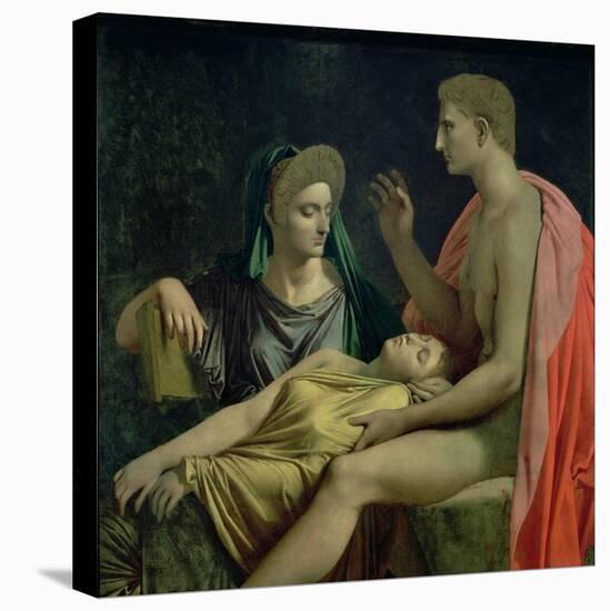 Virgil (70-19 BC) Reading the "Aeneid" to Livia, Octavia and Augustus, 1819-Jean-Auguste-Dominique Ingres-Stretched Canvas