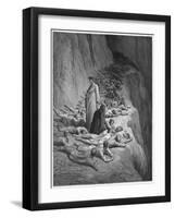Virgil Advises Dante Not to Feel Too Sorry for the Damned in Hell, They Earned Their Place There-Gustave Dor?-Framed Art Print