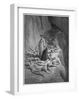 Virgil Advises Dante Not to Feel Too Sorry for the Damned in Hell, They Earned Their Place There-Gustave Dor?-Framed Art Print