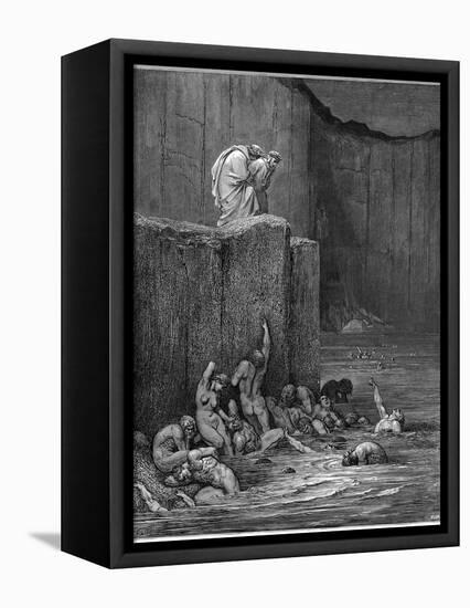 Virgil and Dante Contemplate Some of the Damned-Gustave Dor?-Framed Stretched Canvas