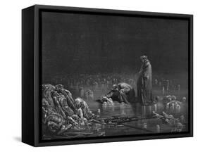 Virgil and Dante, Illustration from "The Divine Comedy" by Dante Alighieri Paris, Published 1885-Gustave Doré-Framed Stretched Canvas