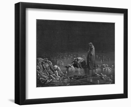 Virgil and Dante, Illustration from "The Divine Comedy" by Dante Alighieri Paris, Published 1885-Gustave Doré-Framed Giclee Print