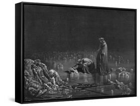 Virgil and Dante, Illustration from "The Divine Comedy" by Dante Alighieri Paris, Published 1885-Gustave Doré-Framed Stretched Canvas