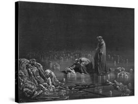 Virgil and Dante, Illustration from "The Divine Comedy" by Dante Alighieri Paris, Published 1885-Gustave Doré-Stretched Canvas