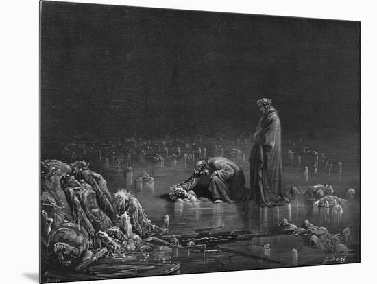 Virgil and Dante, Illustration from "The Divine Comedy" by Dante Alighieri Paris, Published 1885-Gustave Doré-Mounted Giclee Print