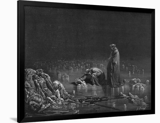 Virgil and Dante, Illustration from "The Divine Comedy" by Dante Alighieri Paris, Published 1885-Gustave Doré-Framed Giclee Print