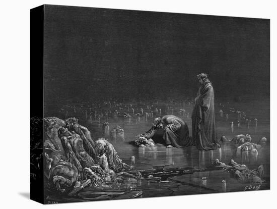 Virgil and Dante, Illustration from "The Divine Comedy" by Dante Alighieri Paris, Published 1885-Gustave Doré-Stretched Canvas