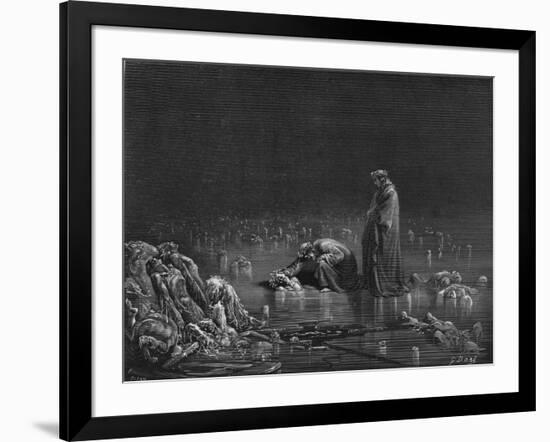 Virgil and Dante, Illustration from "The Divine Comedy" by Dante Alighieri Paris, Published 1885-Gustave Doré-Framed Giclee Print