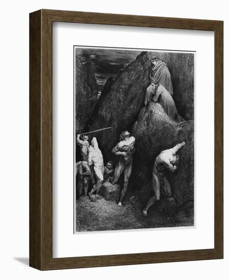 Virgil and Dante, Illustration from "The Divine Comedy" by Dante Alighieri Paris, Published 1885-Gustave Doré-Framed Giclee Print