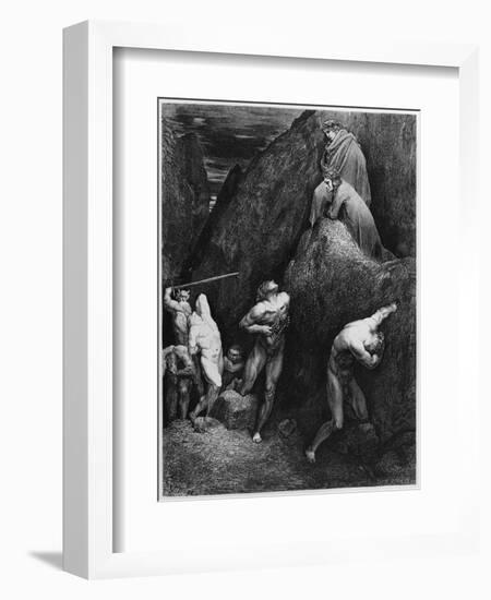 Virgil and Dante, Illustration from "The Divine Comedy" by Dante Alighieri Paris, Published 1885-Gustave Doré-Framed Giclee Print