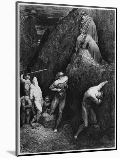 Virgil and Dante, Illustration from "The Divine Comedy" by Dante Alighieri Paris, Published 1885-Gustave Doré-Mounted Giclee Print