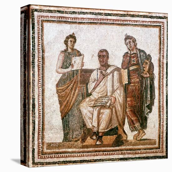 Virgil and the Muses, Roman Mosaic from Sousse, Tunisia, 3rd Century Ad-null-Stretched Canvas