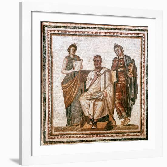 Virgil and the Muses, Roman Mosaic from Sousse, Tunisia, 3rd Century Ad-null-Framed Giclee Print