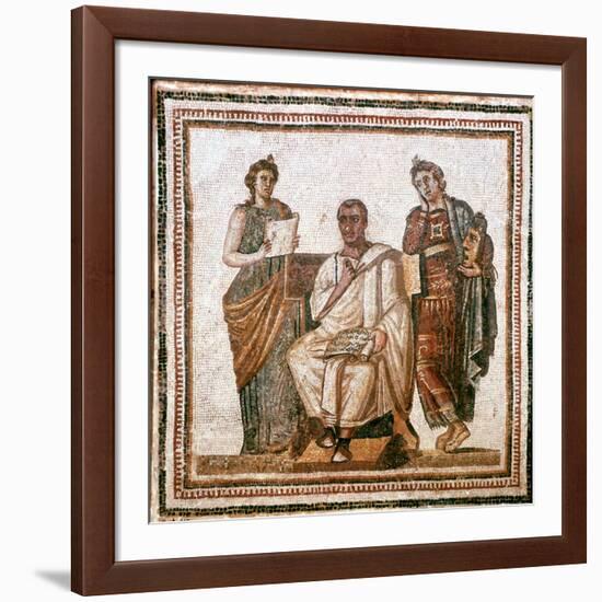 Virgil and the Muses, Roman Mosaic from Sousse, Tunisia, 3rd Century Ad-null-Framed Giclee Print