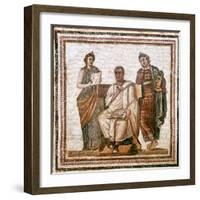 Virgil and the Muses, Roman Mosaic from Sousse, Tunisia, 3rd Century Ad-null-Framed Giclee Print