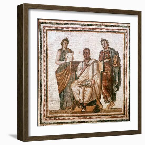 Virgil and the Muses, Roman Mosaic from Sousse, Tunisia, 3rd Century Ad-null-Framed Giclee Print