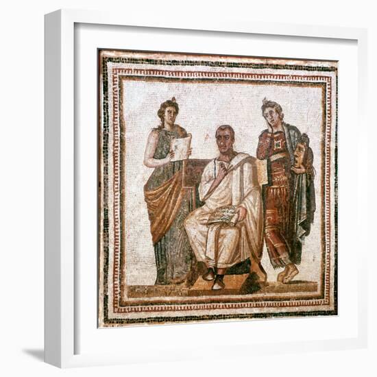 Virgil and the Muses, Roman Mosaic from Sousse, Tunisia, 3rd Century Ad-null-Framed Giclee Print