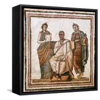 Virgil and the Muses, Roman Mosaic from Sousse, Tunisia, 3rd Century Ad-null-Framed Stretched Canvas