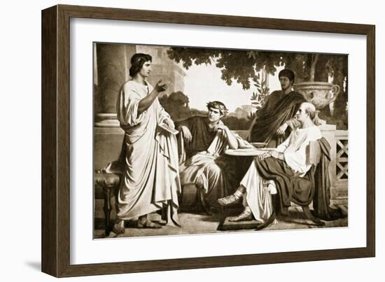 Virgil, Horace and Varius at the House of Maecenas-Charles Francois Jalabert-Framed Giclee Print