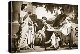 Virgil, Horace and Varius at the House of Maecenas-Charles Francois Jalabert-Stretched Canvas