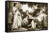 Virgil, Horace and Varius at the House of Maecenas-Charles Francois Jalabert-Framed Stretched Canvas