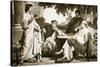 Virgil, Horace and Varius at the House of Maecenas-Charles Francois Jalabert-Stretched Canvas