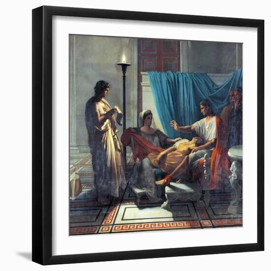 Virgil Reading Aeneid to Augustus, Octavia, and Livia-Jean-Auguste-Dominique Ingres-Framed Giclee Print