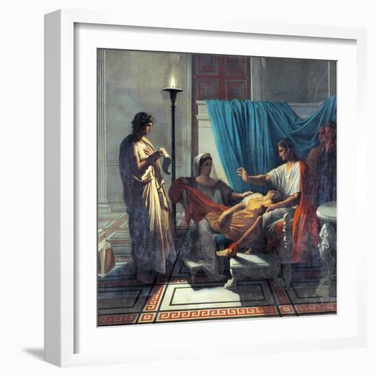 Virgil Reading Aeneid to Augustus, Octavia, and Livia-Jean-Auguste-Dominique Ingres-Framed Giclee Print