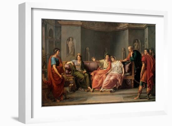 Virgil Reading The Aeneid To Augustus And Octavia-Jean-Baptiste Wicar-Framed Art Print