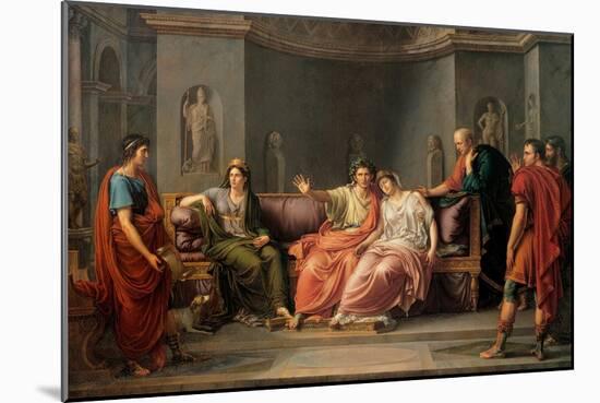 Virgil Reading The Aeneid To Augustus And Octavia-Jean-Baptiste Wicar-Mounted Art Print