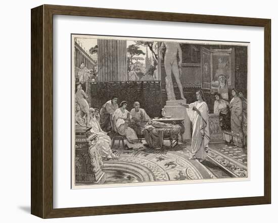 Virgil Roman Writer Depicted Reading His "Aeneid" to His Patron Maecenas-Lodovico Pogliaghi-Framed Art Print